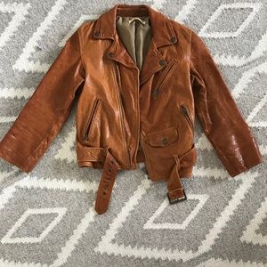 Crop Leather Moto Jacket